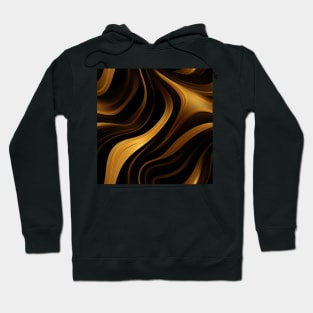 Golden Harmony: Abstract Stripes in Luxe Gold Hoodie